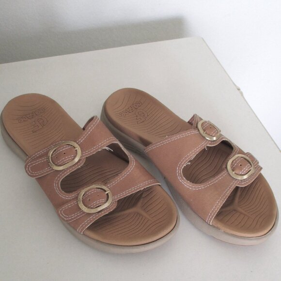 Coface Womens Tan Slide Dual Strap Sandal - Size 7M - Picture 2 of 8